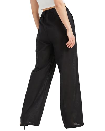 Pantalon en lin femme léger avec cordon de serrage ajustement parfait - 2