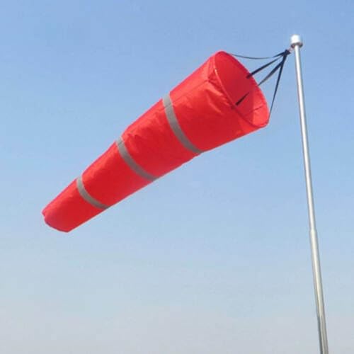 Roter Windsack, wasserdicht, leicht zu fliegen, resistent und wetterfest, Oxford-Stoff für Windmessung in Meteorologie und Landwirtschaft (80 cm)