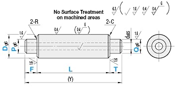 Both Ends Stepped Precision Hollow Linear Shaft 20mmX400mm 1pc