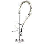 Zweiloch Einhebel-Wand-Geschirrbrause mit Wasserhahn,Spiralfeder in Schwarz