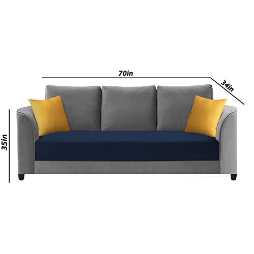 Image of Francis 3 Seater Sofa Set for Living Room (Blue Grey Fabric)