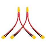 XT60 Y Splitter Cable, 12AWG 6.5inches 1 Female to 2 Male Parallel Connector, High-Temp Silicone Wire for RC Drones, FPV, Quadcopters, and DIY Electronics