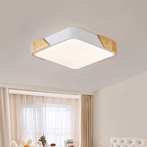 Omoons Lights,Chandeliers,Modern Simplicity Ceiling Decoration Lighting Fixture,Led Flush Mount Ceiling Lamp,Square Swood Energy Saving Ceiling Light,For Entryway Balcony Café/White/11.8In #TOP1