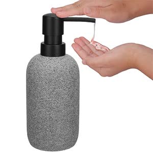 Resin Soap Dispenser Set, 2 Pcs Heavy & Sturdy Matte Grey Lotion Dispensers Soap Dispensers For Kitchen, Hand Soap Dispensers For Bathroom Countertop #TOP2