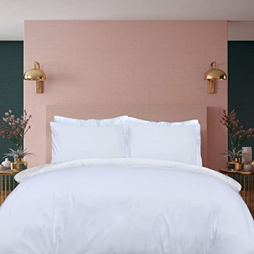 Housse de couette texturée géométrique Sleepdown parure blanche de qualité
