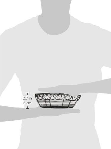 Miniatura 2 de Winco WBKG-8R - Cesta de frutas de alambre alto, redonda de 8 pulgadas x 2.25 pulgadas, color negro, mediana