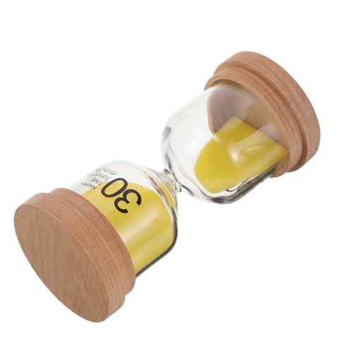 POPETPOP 計測ガラス砂時計 木製蓋付き 高耐久サンドマー キッチン学習瞑想用 多機能ムマネジメント インテリアデスク飾り