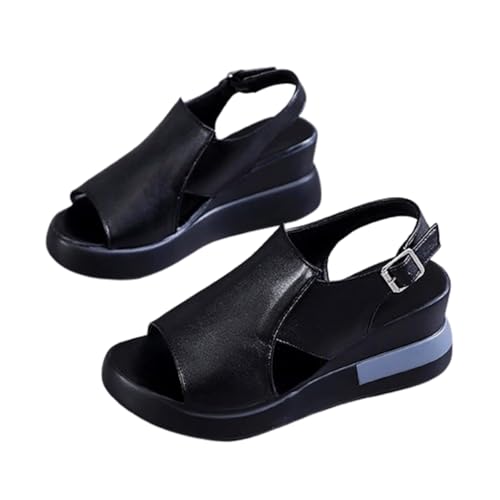Sandales romaines creuses pour femme confortables à bout ouvert et boucle réglable pour l'été