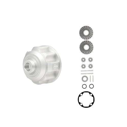 Mesimsple Center Front Rear Differential Diff Case Cover Gear Kit for 1/10 Maxx & Maxx Slash Series Upgrade Parts Silver