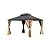 12'x14' Hardtop Gazebo, Outdoor Aluminum Frame Canopy with Galvanized Steel Double Roof, Outdoor Permanent Metal Pavilion with Curtains and Netting for Patio, Backyard and Lawn(Brown)