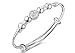 LMCIEZR Women's Simple Sterling Silver Beads Bangle Bracelet Transfer Lucky Beads Bracelet Cuff Bracelet Bangle with Open Design