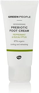 Green People Deodorising Prebiotic Foot Cream 50ml | Natural & Organic Foot Deodorant | Cooling Peppermint Foot Cream with Natural Deodorant | Paraben Free & Ethanol Free | Cruelty Free & Vegan