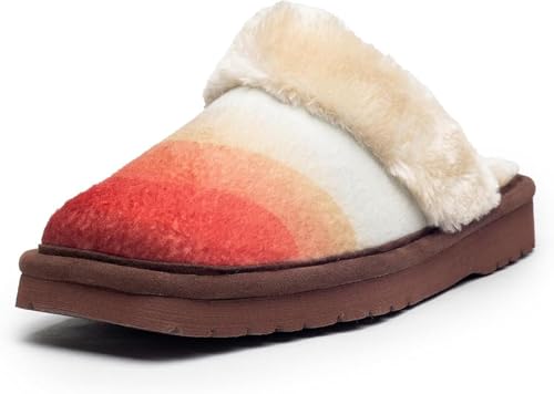 Image of ARIAT Women's Jackie Square Toe Warm Soft Genuine Suede Leather Indoor Outdoor Slippers with Plush Collar