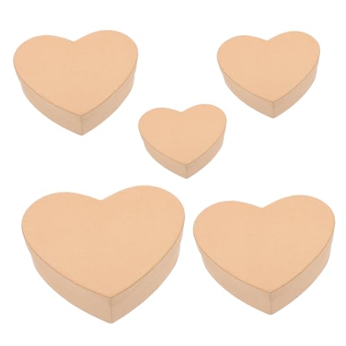 Angoily 5個ハート型 ト紙 ボックス 厚底耐久仕様 れで実用的な ディー収納