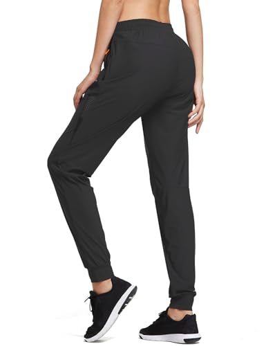 baleaf Women's Walking Trousers Lightweight Quick Dry Gym Running Joggers Summer Travel Pants with Zip Pockets