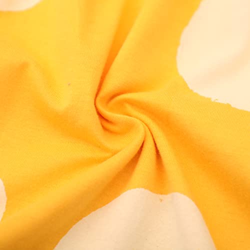 Image of HILEELANG Toddler Girls Short Sleeve Dress Easter Cotton Casual Summer Appliques Shirt Jersey Dresses