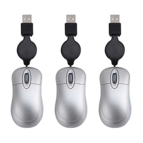 Image of Hemobllo 3pcs Wired USB mice Computer Wired mice Working Mouse Silent Wired Mouse Luminous Portable Mouse Comfortable Corded Mouse Notebook Mouse Telescopic Mouse Mute Laptop USB Plug Child