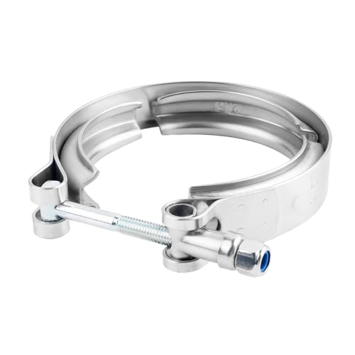 2.5 V Band Clamps Stainless Steel Turbo V Band Clamp Provides Reliable Connection Universal Exhaust Clamp with T-bolt for Exhaust Turbo Systems Drain Valves Radiator Hoses (2.5)