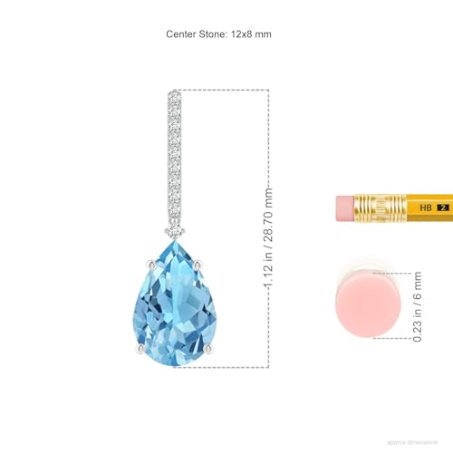ANGARA Natural Swiss Blue Topaz Earrings for Women | Solitaire Pear Swiss Blue Topaz Drop Earrings with Diamonds in 14K Solid Gold/Platinum | December Birthday, Anniversary, Gemstone Jewellery Gift2