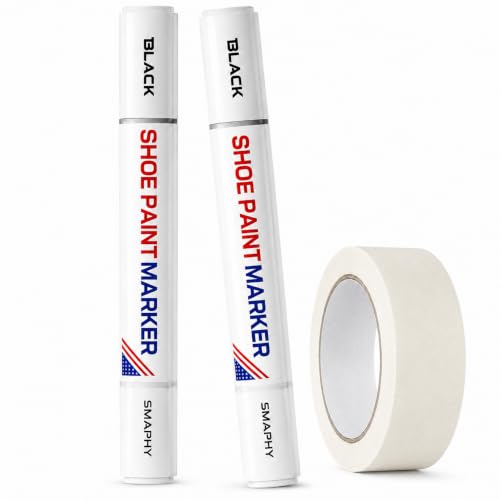 Top 10 Picks for the Best Paint to Paint Shoes Effectively 15 SMAPHY Black Shoe Paint Markers for Sneakers (2-Pack) – Covers Scuffs, Restores Faded Leather & Dyes Shoes Black. Permanent Waterproof Polish Pens for Fabric, Foam, Rubber and More