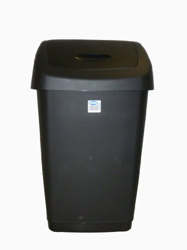 ITALIAN DESIGN 50 LITRE SWING TOP BIN /CREAM/BLACK/SILVER/ DUSTBIN / RUBBISH BIN / KITCHEN / HOME / BATHROOM (SILVER) by TONTERELLI