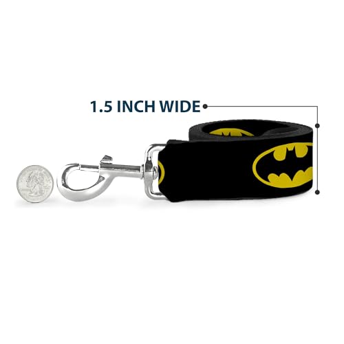 Buckle-down schmal 1,3 cm Batman Shield Schwarz/Gelb Hund Leine, 4-ft X 1/5,1 cm