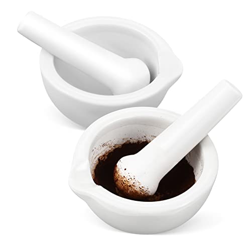 PHENOFICE Morteros y De Cerámica 2 Juegos Para Molienda De Condimentos y De Usar