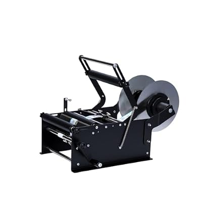 Precision & Speed Bottle Labeling Machine with Handle Label Applicator Machine 15-30pcs/min Manual Bottles Labeler Adjustable Round Bottle Labeler for PET Plastic Glass Metal Bottles