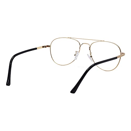 Image of Roshfort Aviator Specs For Men Women light weight Metal Spectacle Frame Eye Strain Protection Computer Glasses Medium