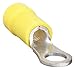 Panduit PV10-14R-L Ring Terminal, Vinyl Insulated, 12 - 10 AWG, 1/4-Inch Stud Size, Funnel Entry, Yellow (50-Pack)