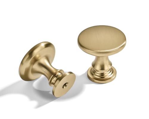 CABDM 1-1/4 Inch(32mm) Diameter 10 Pack Champagne Bronze Cabinet Knobs Solid Heavy Duty Cabinet Hardware for Drawers Dressers Bathrooms