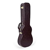 Crossrock Wooden Ukulele Case fits 30/31in Baritone Ukulele- Stainless Steel Latches, Sponge Lining, Storage Space-Vintage Brown (CRW600BUBR)