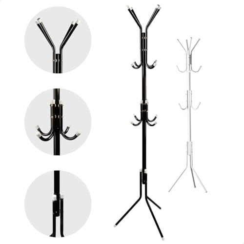 Mancebo Cabideiro de Chão Organizador 12 Ganchos Cabideiro Porta Bolsas Roupas Casacos