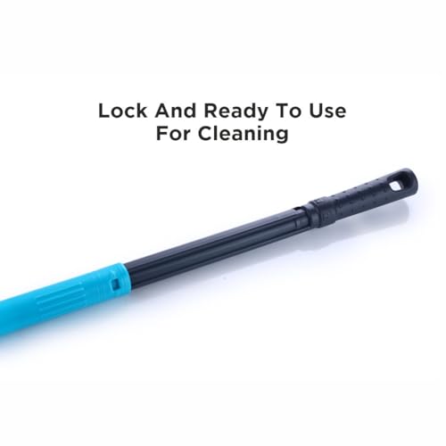Image of Homeor No-Dust Broom with Adjustable Long Handle for Easy Floor Cleaning, Washable Broom, 1 Piece, Blue