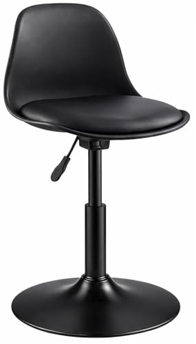 Image of Css Furniture Adjustable Height Stool (14-18 inches) - Multi-Purpose Red Metal Stool for Kitchen, Office, Doctor, Cafeteria, and Small Counter Use - Heavy Duty, Modern Design, 1 Pc (B Black)