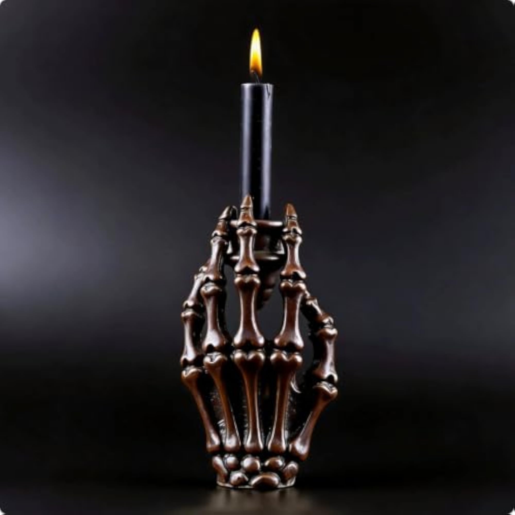 Cranial Hand Candlestick Gothic Style Table Ornament
