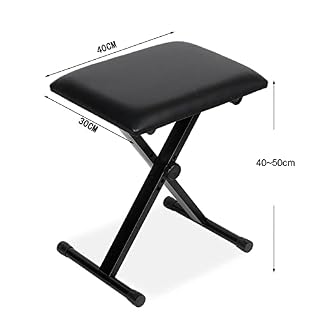 TEmkin Tabouret de Piano Banc de Clavier réglable Banc de Piano de Style X Tabouret de siège de Clavier rembourré Confortable avec Cadre en Fer de Type X, léger et Portable - Les Beatles, Paul McCartney, John Lennon, RIngo Starr, George Harrison TEmkin Tabouret de Piano Banc de Clavier réglable Banc de Piano de Style X Tabouret de siège de Clavier rembourré Confortable avec Cadre en Fer de Type X, léger et Portable – Image 2