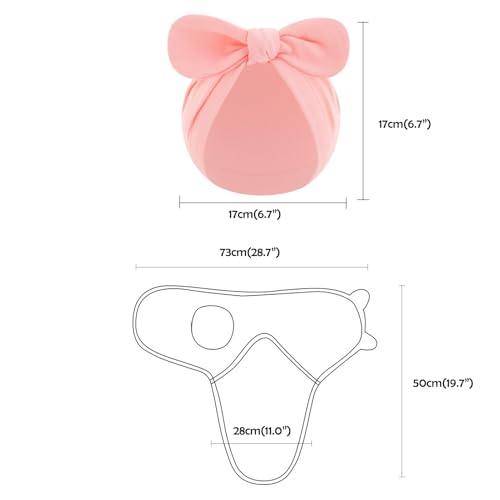 Image of Baby Swaddle Sleep Sack with Hat Set for 0-3 Months 3-Pack Soft Cotton Newborn Wearable Swaddle Wrap for Girls Boys (Pink & Heart & Tulips)