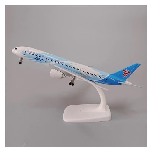 Modelo de avión Boeing 787 miniatura metálica de 19cm para decorar despachos 3