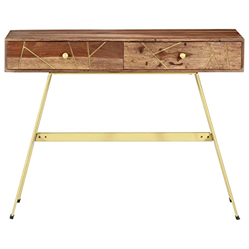 Bureau Bois Massif Moderne Style Industriel de Bureau Ordinateur Rangement - 4