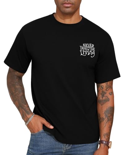 Men's Gothic Graphic T Shirt Vintage Halloween Casual Tee - image 4