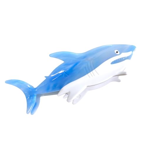 Pinza para el cabello Novelty Big White Shark, pinza de acetato, pequeño clip para mujer, azul miniatura 1