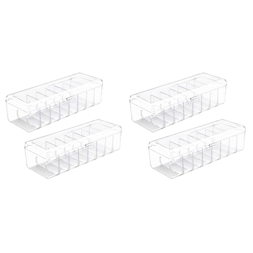 Caja de almacenamiento de tarjetas comerciales plástica de 4 uds con divisores 2