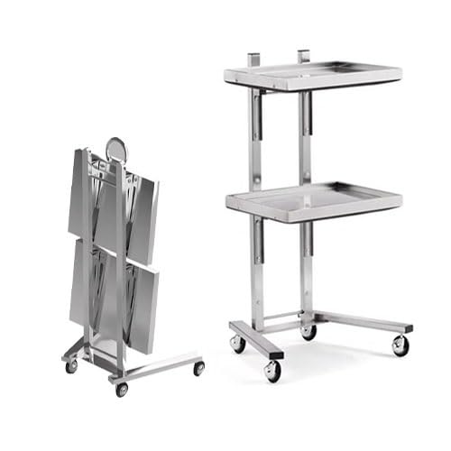 Carrito de salón plegable con 2 estantes – Carro portátil para peluquerías, equipos de spa, carros de belleza móviles para salones y spas, Le Stat Beau Shops