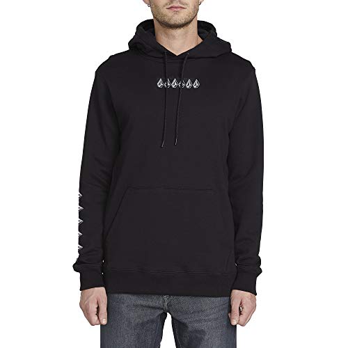 Volcom Men's Shady Stones Pullover Hooded Fleece Sweatshirt Black