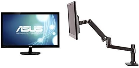 Asus VS228H-P/VS228 21.5-Inches Led Backlight Widescreen Computer Monitor and Amazon Basics Single Monitor Arm Set