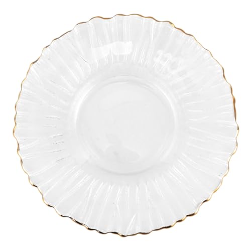 ibasenice Dessous de Verre en Verre Transparent Bord Doré, Pièce Décorative Élégante Multifonction pour Tasse à Café, pour Accessoires de Thé et Salon