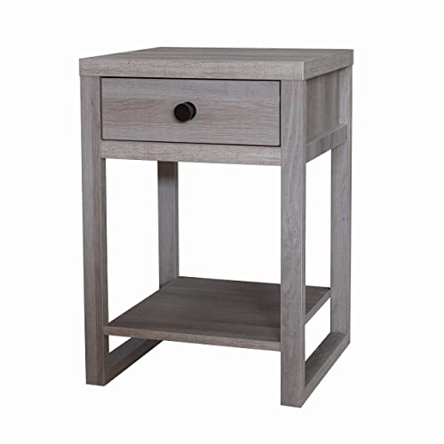 Decor Therapy Hadley - Mesa decorativa con cajón de almacenamiento lateral de 23 pulgadas, color gris lavado Cover