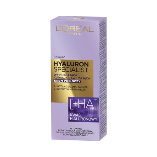 L'Oréal - HYALURON SPECIALIST EYE CREAM - Anti-wrinkle eye cream - 15 ml, 15 ml (Pack of 1)
