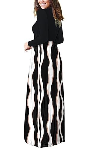 Image of AUSELILY Women's Classic Long Sleeve Dress Loose Plain Long Casual Maxi Dresses with Pockets 2026